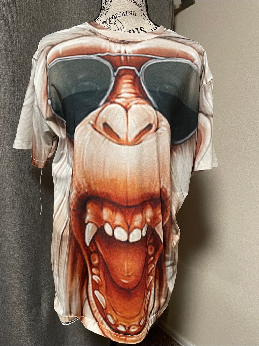 Men's Graphic Short Sleeve Tee - White with Brown Ape Print